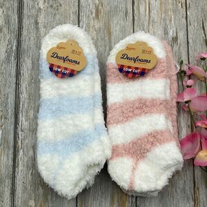 Women’s Dearfoams Ultra Soft Fuzzy Slipper Socks 2, 2-Packs Shoe Size 4-10